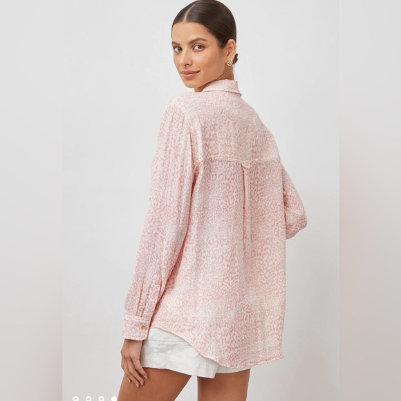 Rails Ellis Shirt Rose Cheetah size S - Picture 2 of 10